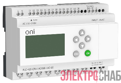 Модуль ЦПУ ПЛК 410 14 DI 8 RO 220В AC с Ethernet портом с экраном ONI PLC-410-CPU-14D08R-1AC-00