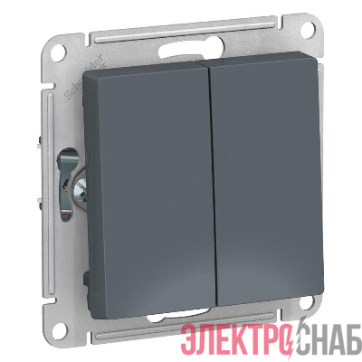 Переключатель проходной 2-кл. СП AtlasDesign 10А IP20 (сх. 6/2) 10AX механизм грифель SE ATN000765