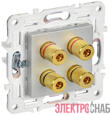 Аудиорозетка 4-м SKANDY SK-A01S серебр. IEK SK-S40-K23