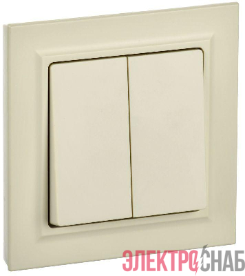 Выключатель 2-кл. СП BRITE ВСР10-2-0-БрКр 10А в сборе беж. IEK BR-V20-0-10-K10-F