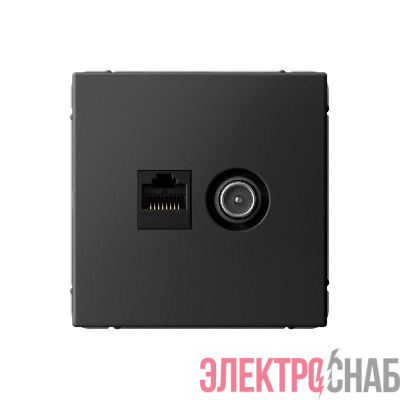 Розетка компьютерная + телевизионная 2-м СП ArtGallery RJ45 кат.5E + TV механизм базальт SE GAL001489
