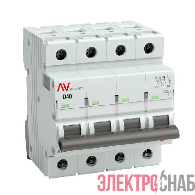 Выключатель автоматический модульный 4п D 40А 6кА AV-6 AVERES EKF mcb6-4-40D-av