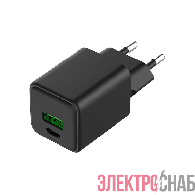 Устройство зарядное сетевое с двумя портами USB-A и USB-C 30Вт GaN Rexant 18-2204
