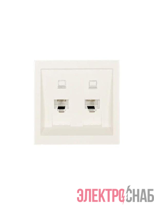 Розетка 2-мест. компьютерная СП ZIMA IP20 слон. кость LEZARD 704-9088-141