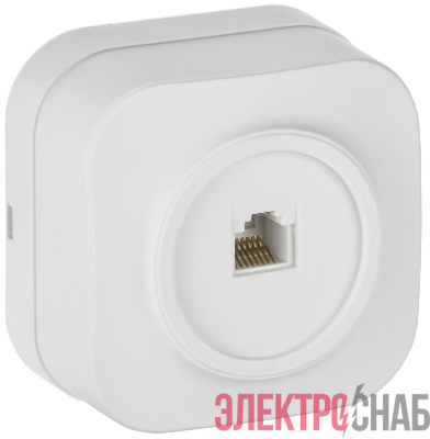 Розетка компьютерная ОП GLORY РК10-ХБм RJ45 кат.5E бел. матов. IEK EKH10-K01M