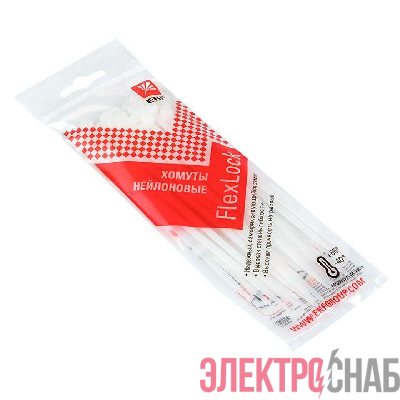 Хомут P6.6 3.6х150 FlexLock стандартный бел. (уп.100шт) PROxima EKF plc-fl-ctsw-3.6x150