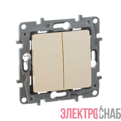 Выключатель 2-кл. СП Etika 10А IP20 250В 10AX безвинтов. зажимы механизм сл. кость IEK 672302