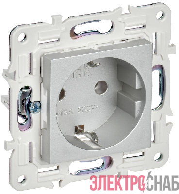 Розетка SKANDY 16А с заземл. без защ. шторок SK-R05S серебр. IEK SK-R11-16-K23