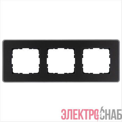 Рамка 3-м G-Glass закругленная стекло матов. черн. Jasmart G1003GB-RM