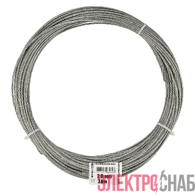 Трос для растяжки 2.0мм DIN 3055 стальной (уп.30м) Tech-Krep/Zitar 127844