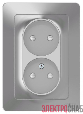 Розетка 2-м СП Blanca 16А IP20 250В без заземл. защ. шторки алюм. SE BLNRS000123