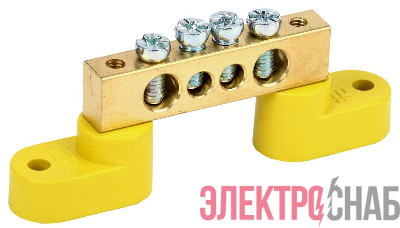 Шина PE "земля" ШНИ-8х12-4-У2-Ж на двух угловых изоляторах IEK YNN10-812-4C2-K05