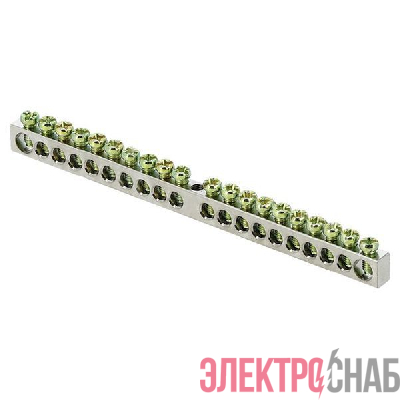 Шина PEN "ноль-земля" 6х9 20 отверст. цинк крепеж по центру PROxima EKF sn1-63-20