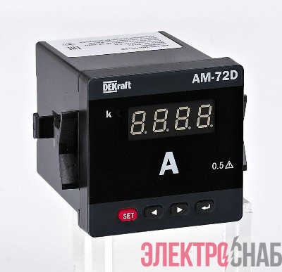 Амперметр цифровой АМ-96D 3ф вх. 5А 96х96мм LED-дисплей DEKraft 50332DEK