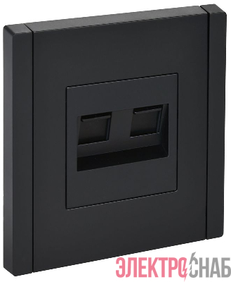 Розетка компьютерная 2-м RJ45 кат.6 FORTE&PIANO FP134 черн. IEK FP-K20-2-K02