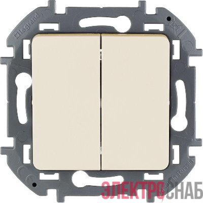 Выключатель 2-кл. Inspiria 10А IP20 250В 10AX механизм сл. кость Leg 673621