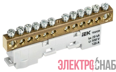 Шина нулевая N неизол. на универс. держ. 8х12-14-С TEKFOR IEK TF-NN20-14-DL-K07
