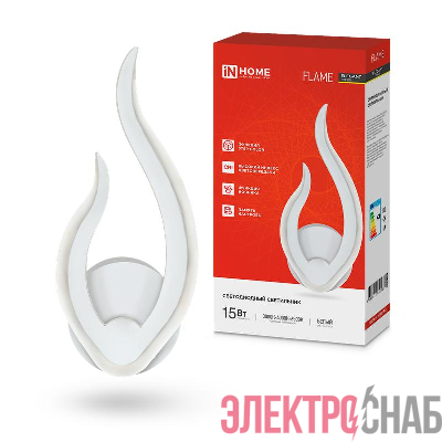 Светильник светодиодный ELEGANT FLAME STEP COLOR 15Вт 3000-6500К 1200лм 230В бел. IN HOME 4690612051437