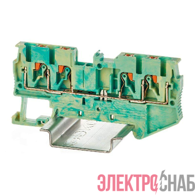Клемма заземления зажим push-in 4 точки подключения 4 кв.мм DKC VPR-4-QUATTRO-PE