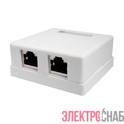 Розетка компьютерная 8P8C RJ-45 FTP кат.5E 2 порта (DIY) SUPRLAN 10-0308-1