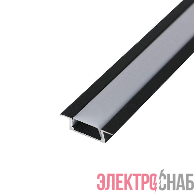 Комплект врезного алюм. профиля с рассеив. 22х6мм 1м черн. Rexant 146-405-2