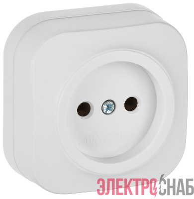 Розетка ОП GLORY РС20-2-ХБм 10А без заземл. без защ. шторок бел. матов. IEK ERH10-K01M-10