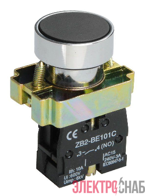 Кнопка LAY5-BA21 1НО без подсветки черн. IEK BBT60-BA-K02