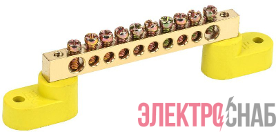 Шина PE "земля" ШНИ-6х9-10-У2-Ж на 2х угл. изол. IEK YNN10-69-10C2-K05