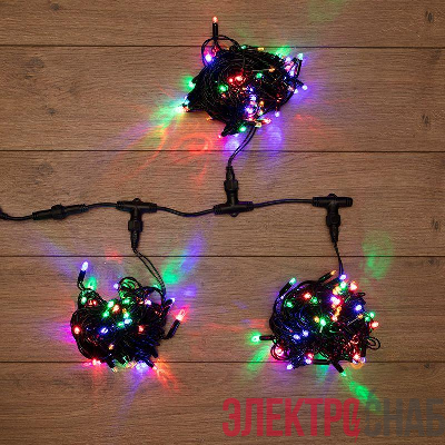 Гирлянда светодиодная "LED ClipLight" 3 нити х10м 198LED мультиколор 18Вт 24В IP65 трансф. в компл. Neon-Night 323-319